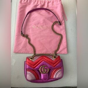 Gucci Vibrant Pink and Red Crossbody Bag